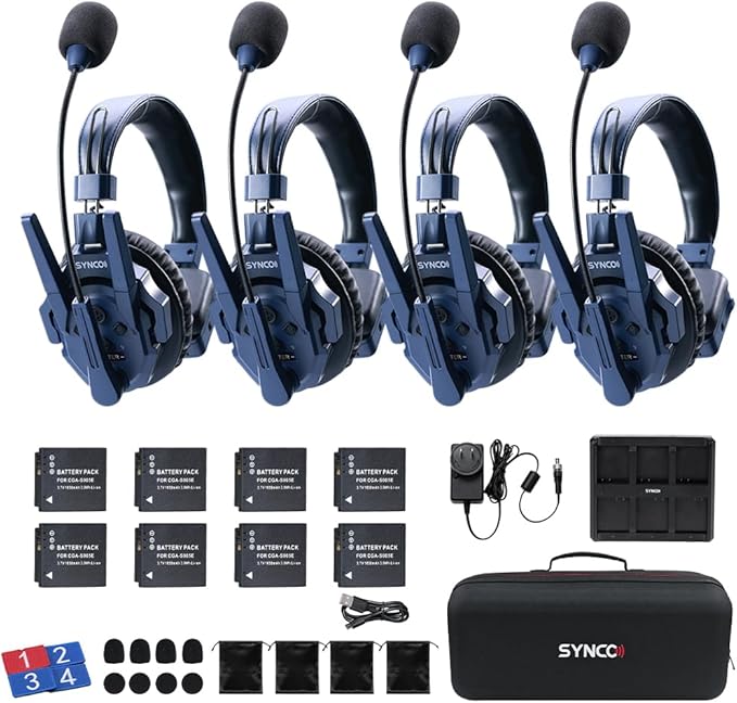 SYNCO Xtalk Master Wireless Intercom Headset System, 4 Person 2.4GHz by SYNCO