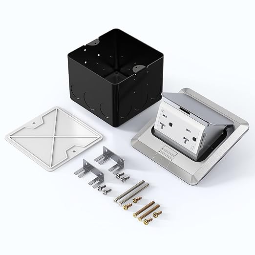 KYHSHJ Pop Up Floor Electrical Outlet Box Kit，20 Amp Stainless Steel TR - Image 6