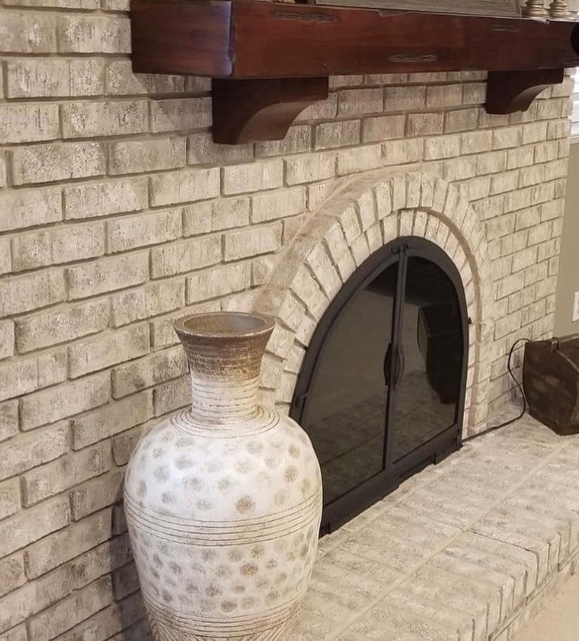 Brick-Anew All-in-One Brick Fireplace Paint Kit – Easy DIY Makeover for a Natural, Realistic Brick Look (Twilight Taupe) Not Your Boring White Paint or Chalk Paint!