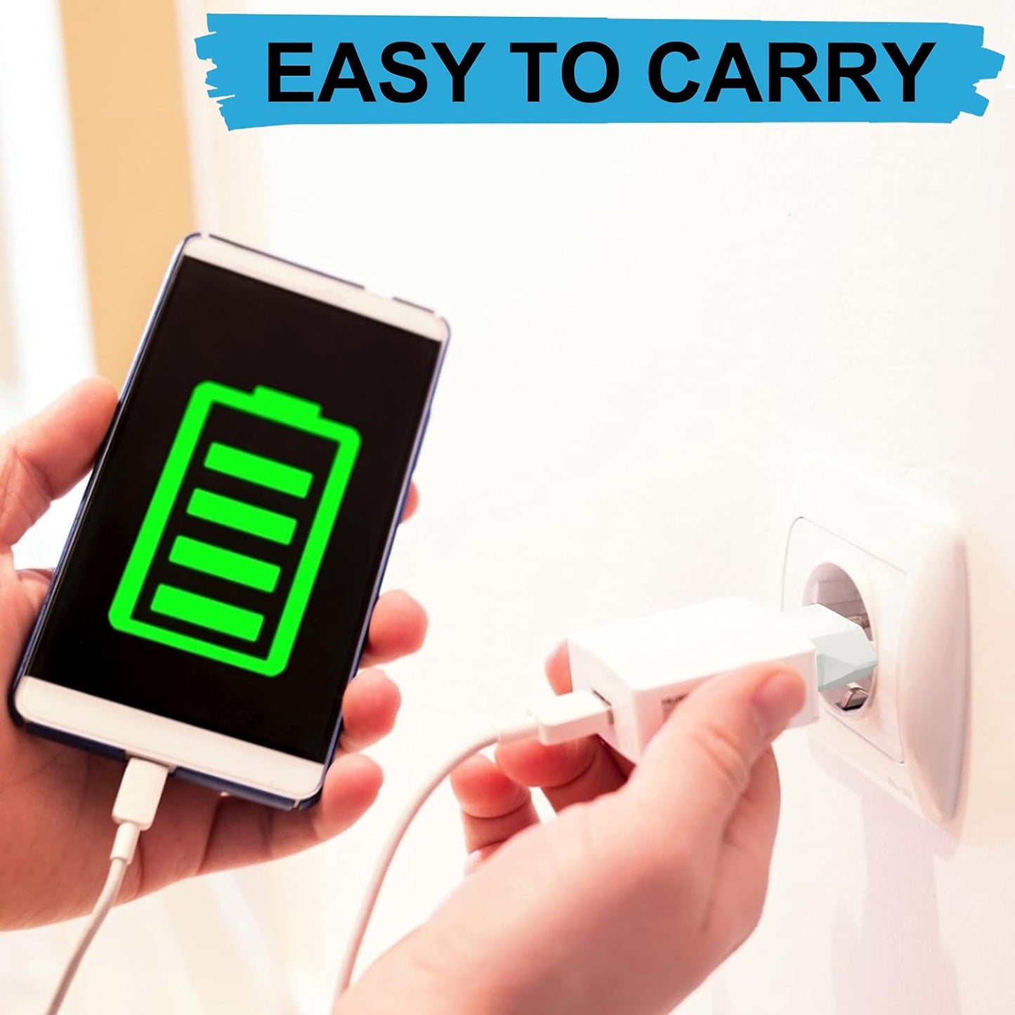 12 Pack White US to Europe Travel Adapter - Type C Plug Adapter for European Outlets