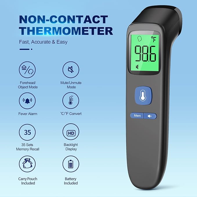 No-Touch Thermometer for Adults and Kids, Digital Baby Thermometer - Image 2