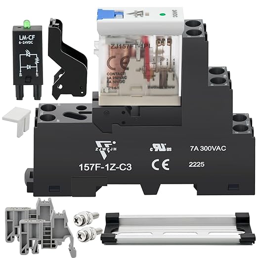 12Amp Power Relay Switch with Test Button SPDT 1NO 1NC with LED Indicator Light by ZJWZJH