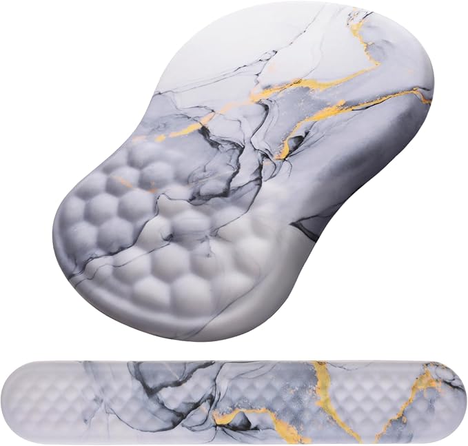 Mouse Pad Wrist Support, Laokiiy 2 in1 Keyboard Wrist Rest+ Ergonomic Mouse Pad by Laokiiy