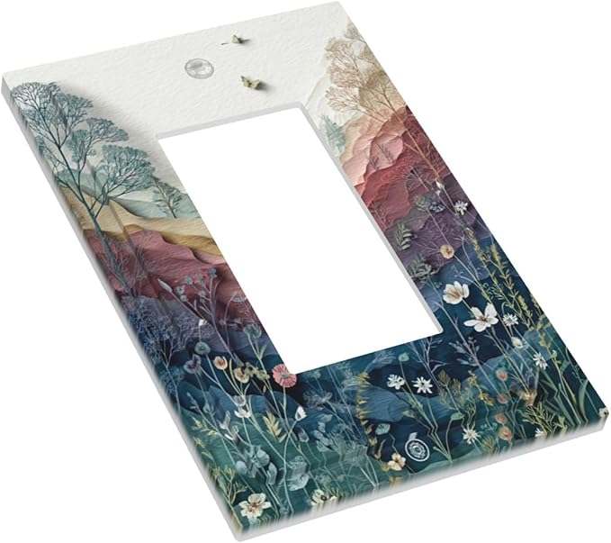 Bvtewkhz Wildflowers Rustic Flowers Floral Plants 1 Gang Single Rocker Wall - Image 3
