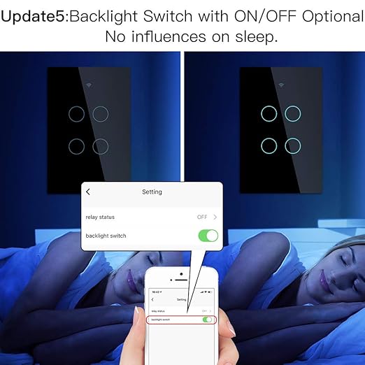 MOES 2.4GHz WiFi Wall Touch Smart Switch Neutral Wire Required, 3 Way - Image 6