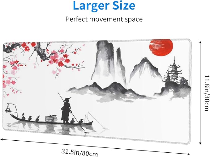 Japan Traditional Painting Extended Big Mouse Pad Large, XL Gaming Mouse Pad - Image 3