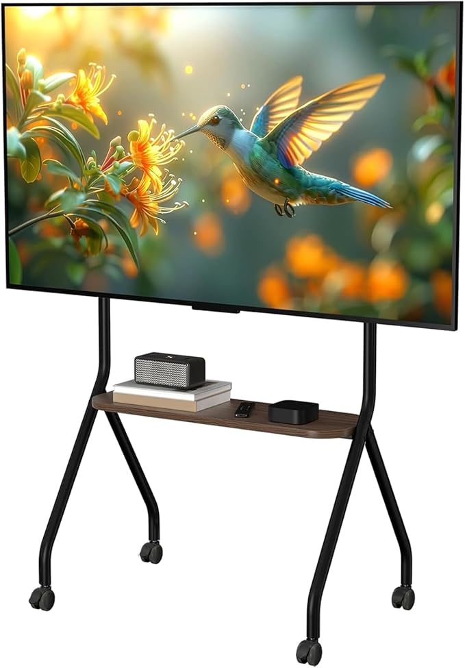 CVDF Rolling TV Stand for 49-75 Inch LCD LED OLED Flat/Curved Panel Screen TVs by CVDF