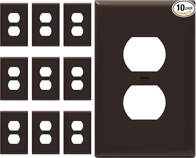 ENERLITES Duplex Receptacle Outlet Wall Plate, Gloss Finish, Midway Size 1-Gang by Enerlites