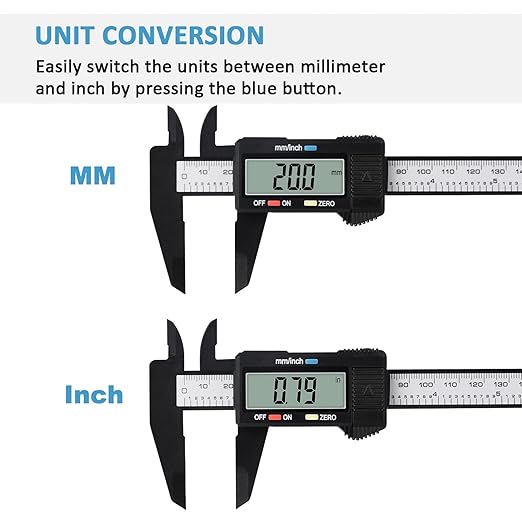 Digital Caliper, Adoric 0-6" Calipers Measuring Tool - Image 3