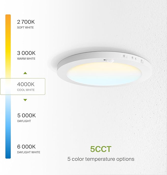 ASD LED 12" Round Flush Mount Ceiling Light Fixture, Low Profile Surface - Image 4