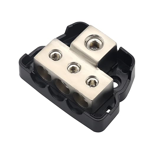 3Way Power Distribution Block 0 GA/ 4 GA in 4 Gauge/8 Gauge Wire Out Ground - Image 3
