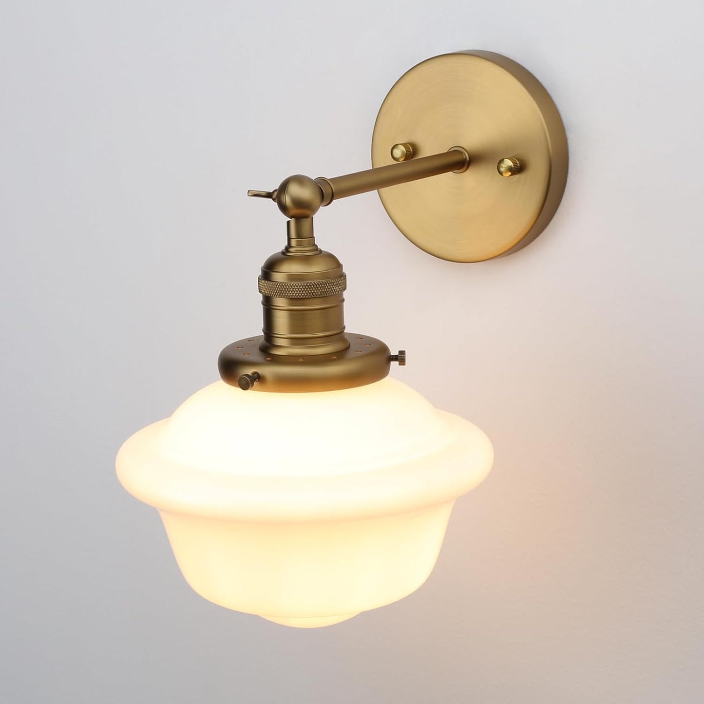 Modern Milk White Wall Sconce | Adjustable Bathroom Vanity Light Fixture, Home Decor Wall Lighting for Bedroom Living Room Hallway Lamp