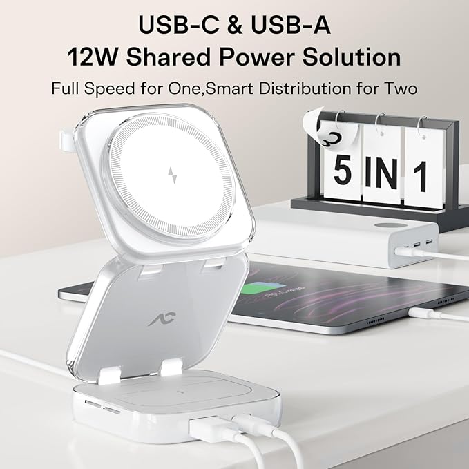 5-in-1 Wireless Charger for MagSafe, AC ISLAND Portable Travel Charging Station - Image 3