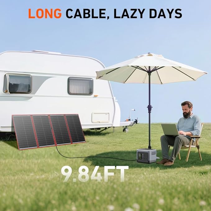 DOKIO 300W Portable Foldable Solar Panel Kit, - Image 8