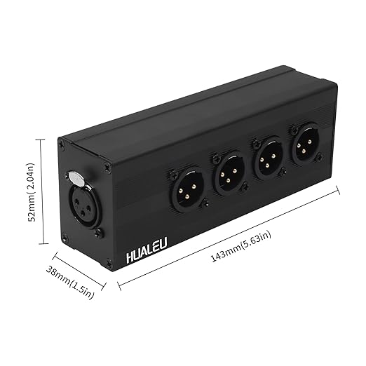 HUALEU 3Pin XLR 1 Female to 4 Male Splitter, 4Way XLR Single Input to Four - Image 6
