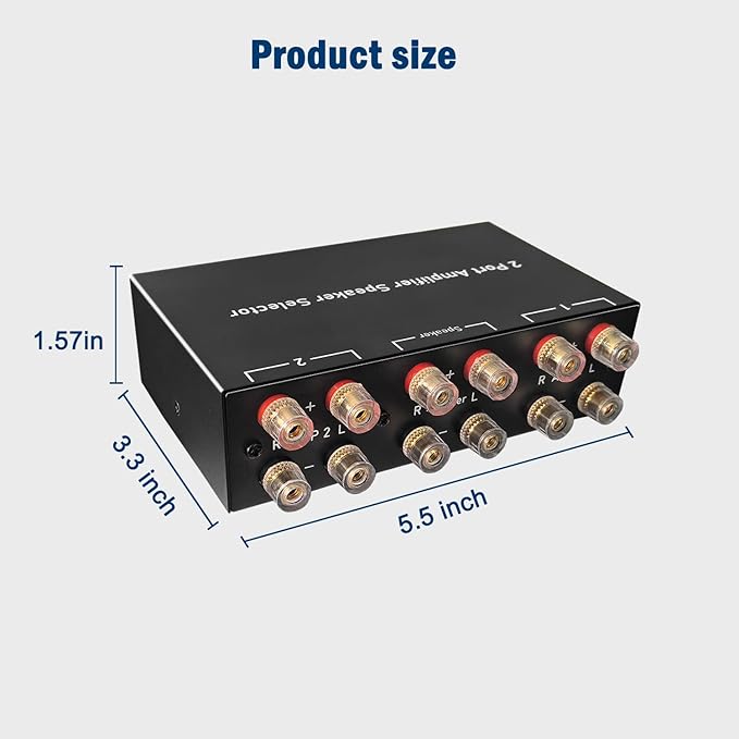 Y.D.F 2 Port Amplifier Speaker Selector, 2-in-1-Out Amp Speaker Switcher - Image 6