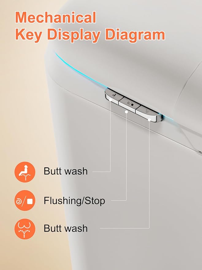 BAYTINA Smart Toilet with Auto Open/Close Lid, ADA Height Heated Seat, Warm - Image 3