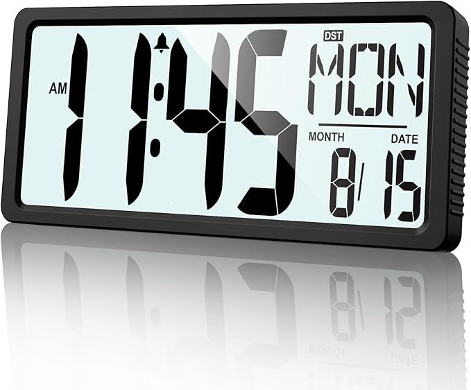 XREXS Large Digital Wall Clock Battery Operated by XREXS