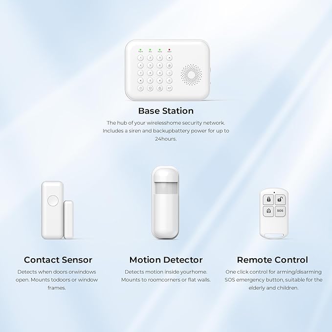 Hapippofa Alarm System for Home Security, WiFi/4G Home Alarm System - Image 6