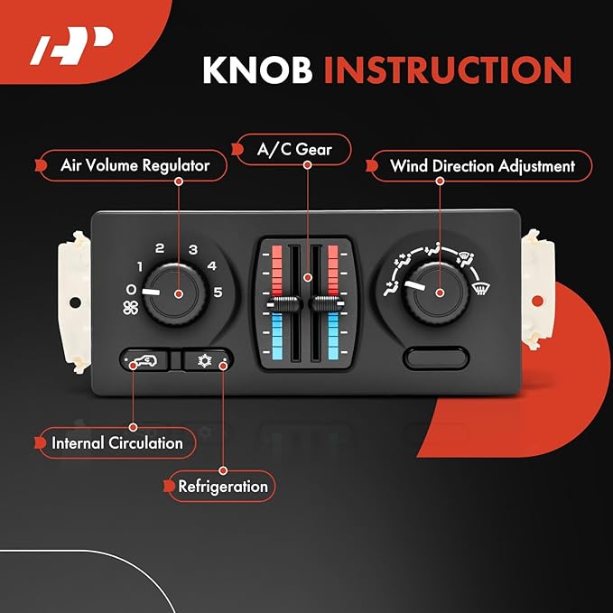 A-Premium Manual Climate Control Module A/C& Heater Control Panel Compatible - Image 2