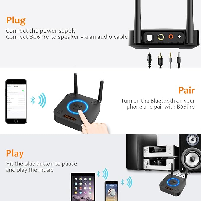 1Mii B06Pro Long Range Bluetooth Receiver, HiFi Wireless Audio Adapter - Image 6