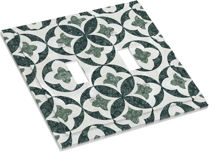 Bvtewkhz Green Luxury Modern Cubic Marble 2 Gang Double Toggle Decorative Light - Image 3