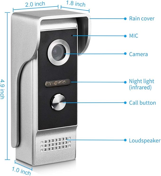 AMOCAM Upgrade Versions 2 Units Apartment Intercom System 7 inch Touch Monitor - Image 9