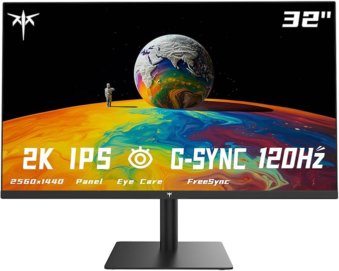 KTC 32 Inch 2K Monitor, 1440P IPS Computer Monitor, 100Hz 120Hz Frameless QHD by KTC