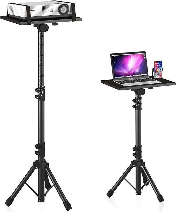 Projector Stand Tripod Adjustable, Laptop Height from 23.5 to 46.5 inches by PlayimaginationtodecorateHomeOffice