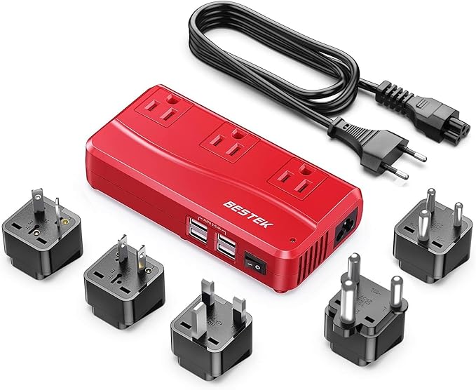 BESTEK International Power Adapter 250W, 220V to 110V Step Down Travel Voltage by BESTEK