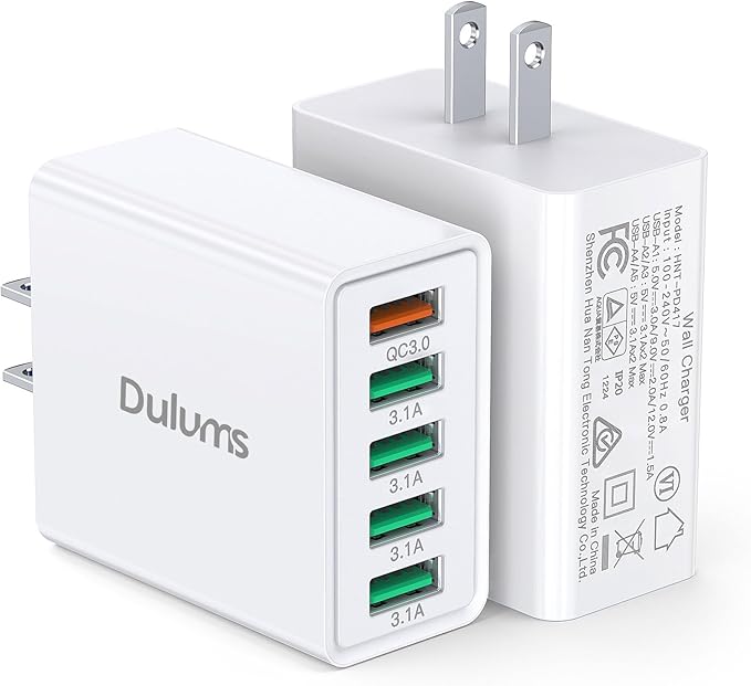 50W USB Wall Charger Block, Android Phones by Dulums