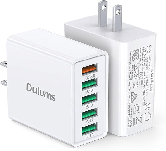 50W USB Wall Charger Block, Android Phones by Dulums