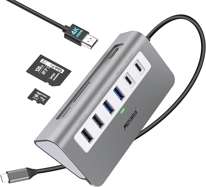 USB C Hub Multiport Adapter, Mosirui 9-in-1 USB-C Docking Station by mosirui