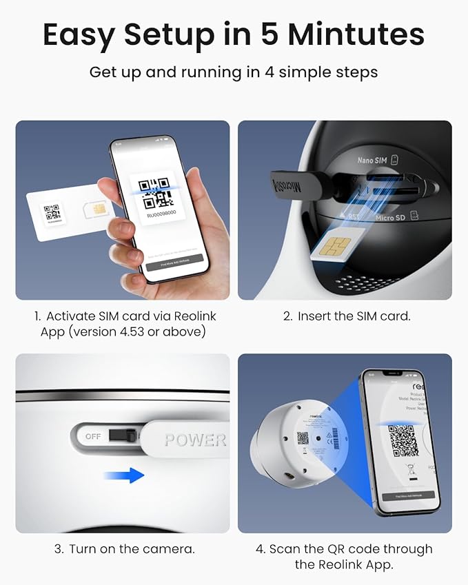 REOLINK 5MP 4G LTE Cellular Security Camera Outdoor, 360° Pan-Tilt, Sim+32GB SD - Image 8