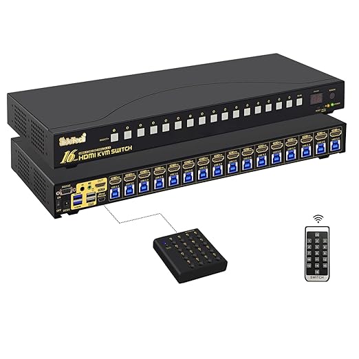 JideTech 16x1 HDMI USB KVM Switch 4K@60Hz by JideTech