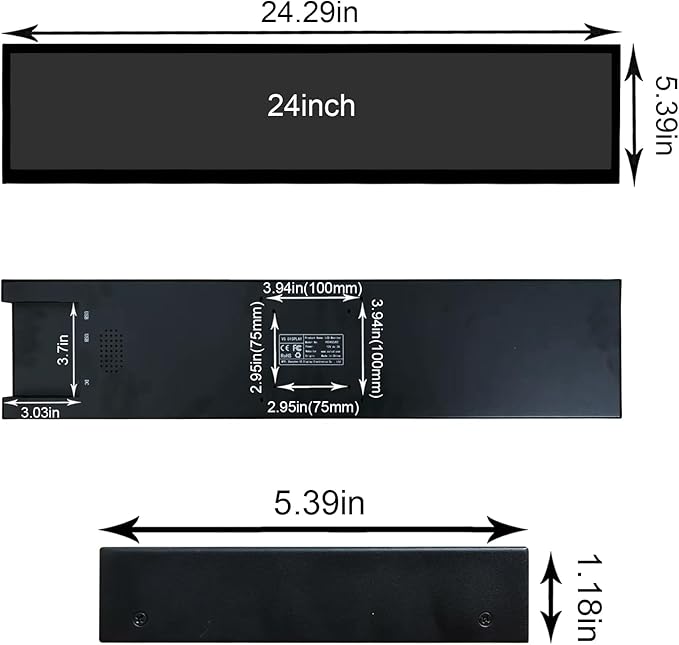 VSDISPLAY 24 Inch Ultra Digital Signage 1920x360 Resolution IPS Display - Image 6