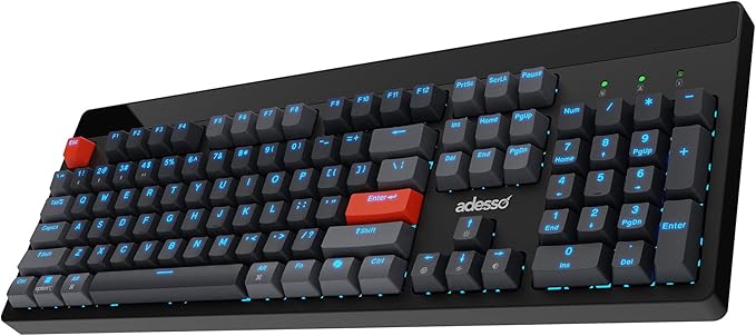 ADESSO Easytouch 1300 Mechanical Keyboard RGB Illuminated Hot Swappable Red by ADESSO