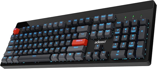 ADESSO Easytouch 1300 Mechanical Keyboard RGB Illuminated Hot Swappable Red by ADESSO