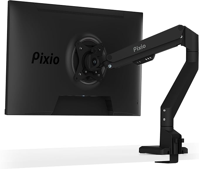 Pixio PS1S Wave Black Single Monitor Arm Stand Desk Mount by Pixio