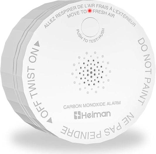 Heiman Carbon Monoxide Detector, Nano-Sized Portable CO Alarm Battery Powered by HEIMAN