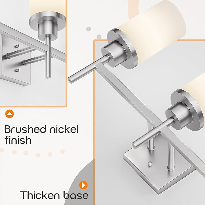 AONEON Bathrom Light Fixtures Brushed Nickel 3-Light - Image 7