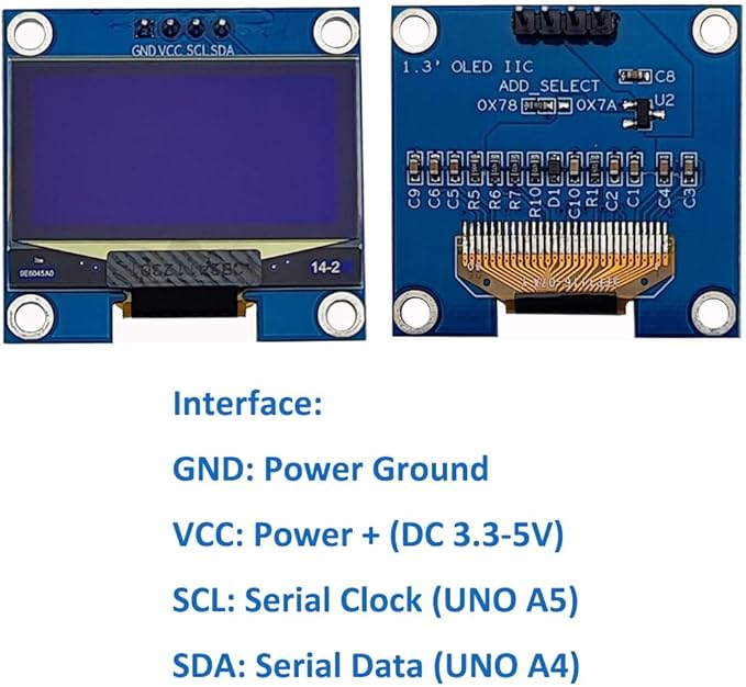 Haldzemo 1.3 inch OLED Display Module I2C IIC 128x64 LCD Screen S H1106 12864 - Image 2