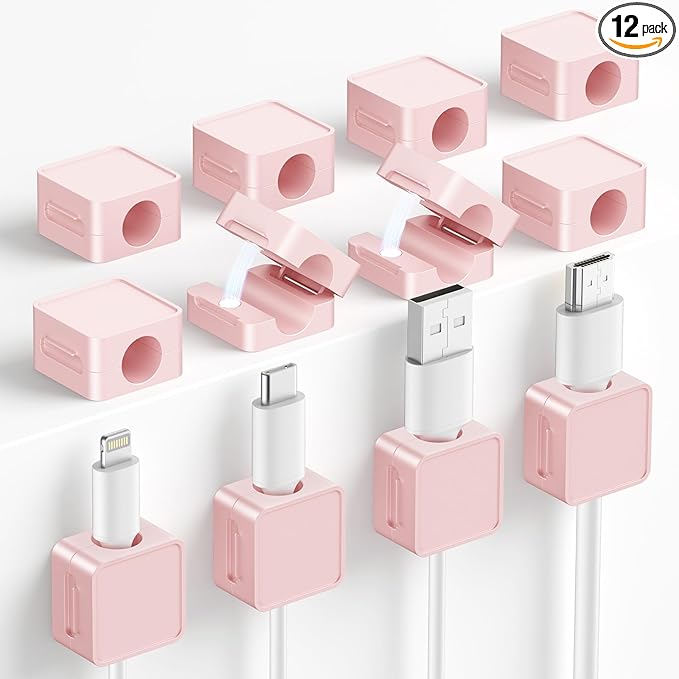 Magnetic Cable Clips 12-Pack Wire Tidy, Magnetic Cable Holder Office Desk Tidy by Unknown