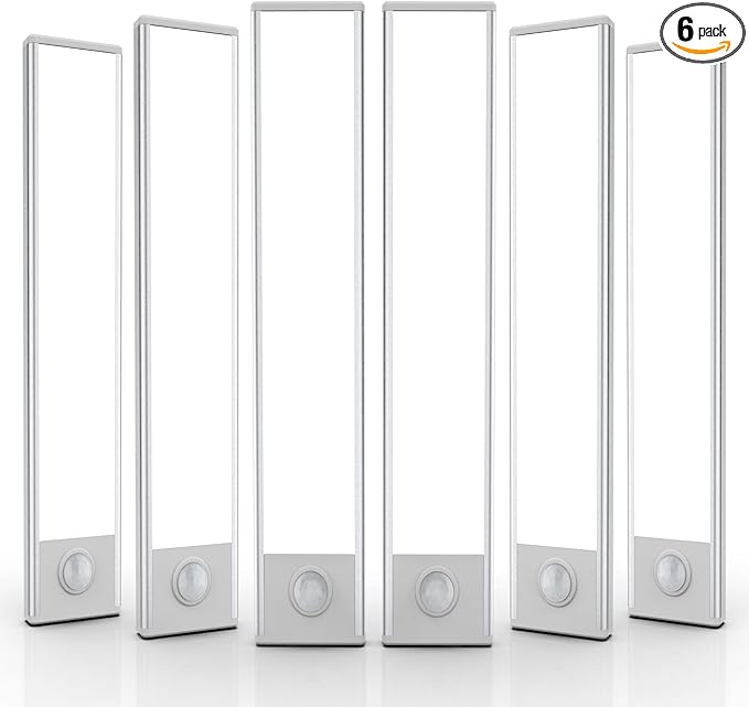 6 Pack Under Cabinet Lighting Wireless, 50 LED Rechargeable Battery Motion by BuyNow