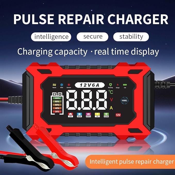 6-Amp 12V Smart Car Battery Charger, Battery Maintainer Trickle Charger - Image 6