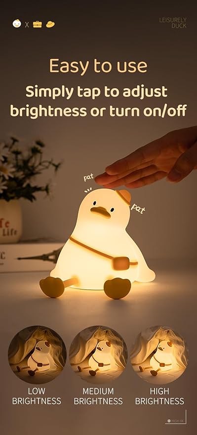 ATSUI Duck Night Light, Cute LED Squishy Novelty Animal Night Lamp, Food Grade - Image 2