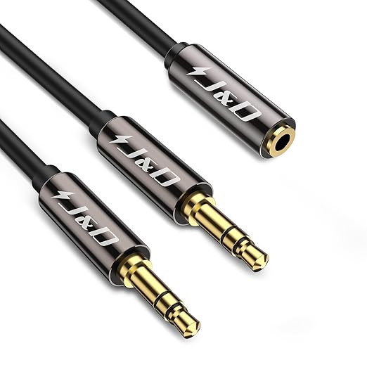 J&D 1/8 Inch TRS Stereo Y Splitter Cable, Only Suitable by JDTech