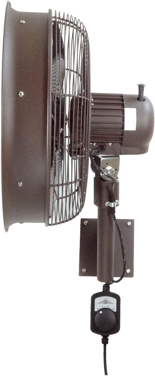 HydroMist Oscillating Wall Mounted Outdoor-Rated Fan, 3-Speed Cord Control - Image 2