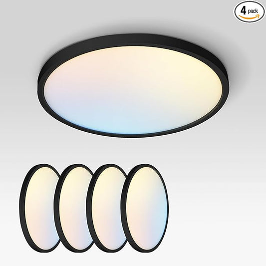 ASD LED 12" Round Flush Mount Ceiling Light Fixture, Low Profile Surface by ASDLightingCorporation