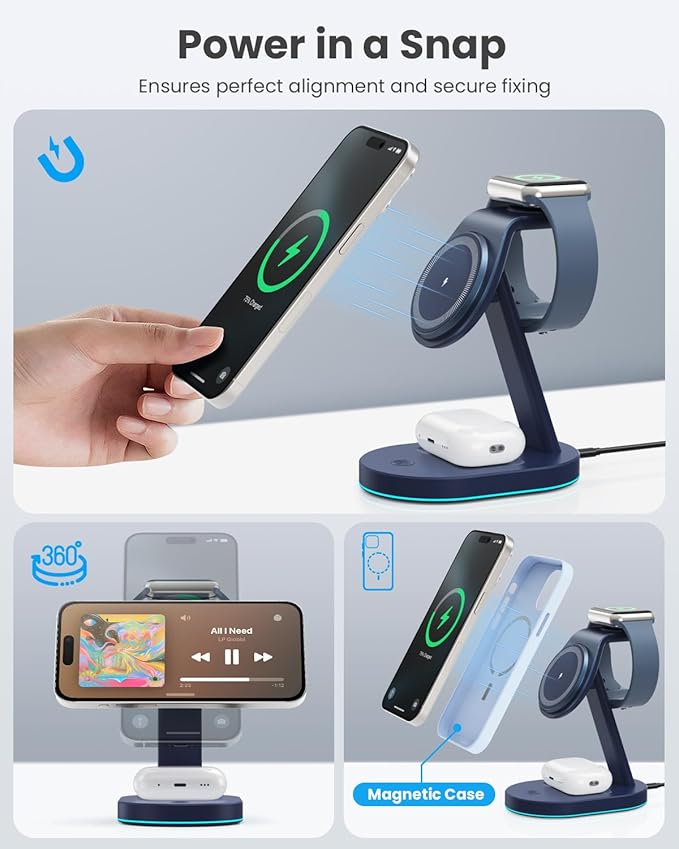 3 in 1 Wireless Charger Charging Station - Image 3